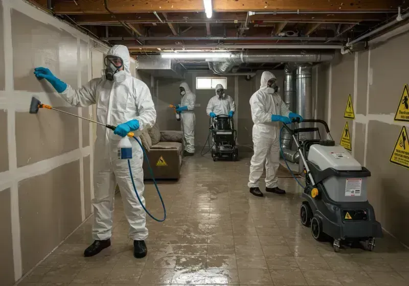 Basement Moisture Removal and Structural Drying process in Sheffield, AL